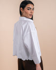 White hem embro shirt
