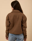 Wool Jacket with Pockets - Brown