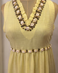 Handmade Embelishment shells dress - Yellow