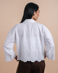 White hem embro shirt