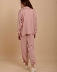 Pink Crushed satin Set (2 pcs)