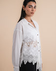 Asymmetric cotton shirt - white