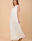 Off-white Linen & Crochet sleeveless dress