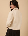 Wool Jacket with Pockets - off-white
