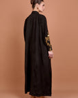 Black suede Kimono with handmade golden embellishments