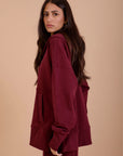 Burgundy Snap buttons sweat shirt