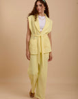 Yellow Linen Loose pants