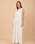Off-white Linen & Crochet sleeveless dress