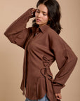 Brown Side sinching Shirt