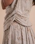 Restocking _Asymmetric Draped Top - Beige