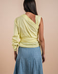 Yellow stripes Asymmetric Shirt