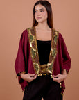 Tribal embellished kaftan - Burgundy