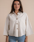 Beige Linen Shirt - Pockets