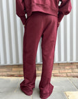 Burgundy Loose fit Sweatpants