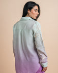 Grading mint/purple embro shirt