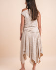 Flowing Midi Skirt - Beige