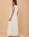 Off-white Linen & Crochet sleeveless dress
