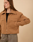 Wool Jacket with Pockets - Honey Beige
