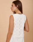 Off-white Linen & Crochet sleeveless dress