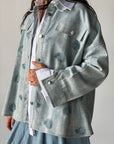 Denim shirt embelished shells- Blue