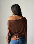 Draped Top - Brown
