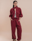 Peach skin crimson set