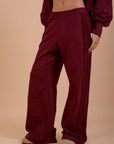 Burgundy Loose fit Sweatpants