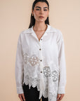 Asymmetric cotton shirt - white