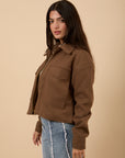 Wool Jacket with Pockets - Brown