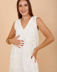 Off-white Linen & Crochet sleeveless dress
