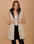 Long on the Go double face puffer Vest - Black
