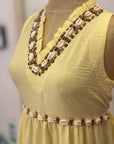 Handmade Embelishment shells dress - Yellow
