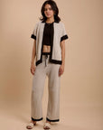 Set - Crochet Shirt & Pants - Offwhite & Black