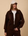 Brown Short zip-up Jacket
