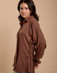 Brown Side sinching Shirt