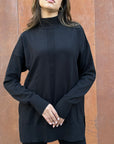 Black High Neck Knit Pullover