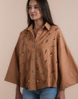 Linen shirt handmade sequins - Havan