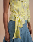 Yellow stripes Asymmetric Shirt