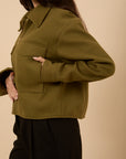 Wool Jacket with Pockets - Match green