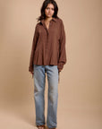 Brown Side sinching Shirt