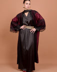 Satin & Lace Burgundy Kimono
