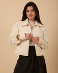 Wool Jacket with Pockets - off-white