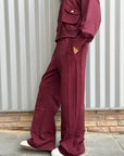 Burgundy Loose fit Sweatpants