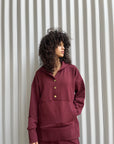 Burgundy Snap buttons sweat shirt