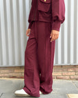 Burgundy Loose fit Sweatpants