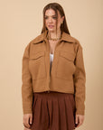Wool Jacket with Pockets - Honey Beige
