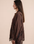 Asymmetric cotton shirt - Brown