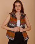 Grey print wool Vest