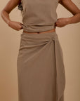 Cafe Wrap Linen Skirt