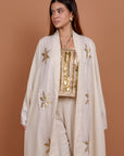 Off-white Sparkling Floral Kaftan